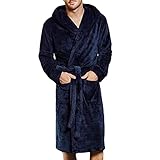 Gerenic Herren Kapuzenmantel-Übergroßer Winter Warmer Pyjama Plüsch Schal Kimono B