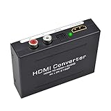 HDMI Audio Extractor 1080P HDMI zu HDMI + optischer TOSLINK SPDIF + analoger Cinch L/R-Stereo Audio Video Konverter Adapter für Blu ray Player PS3 PS4…