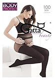 Gatta Body Protect 100den – Strumpfhose für Schwangere mit speziellen Höschenteil weich sehr elastisch matt - Größe 4-L - Nero-schw