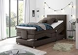 Froschkönig24 Manolo elektrisches Motor Boxspringbett 120x200cm Verstellbar Ehebett Bett S