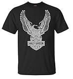 Harley Davidson Herren T-Shirt Adler Graphic Short Sleeve Tee Schwarz Tee 30296656 - Schwarz - XX-Larg