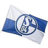 FC Schalke 04 Hissfahne KARO -wetterfest Flagge, blau, 150 x 100