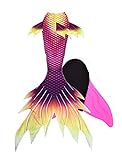 Guter Handwerker Mädchen Meerjungfrauenschwanz zum Schwimmen Mermaid Tail für Kinder und Erwachsene INBEGRIFFEN Monoflosse (Lila-2, Small)