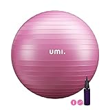 Amazon Brand - Umi - Gymnastikball Anti-Burst Sitzball 48cm-75cm Fitnessball mit Ball Pumpe Pezziball für Yoga Pilates, Balance Übung Core-Training Maximalbelastbarkeit bis 300kg (Single M Rot)