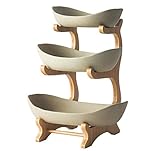 JHNEA Obstkorb früChtekorb Etagere, Creative Arbeitsplatte Keramik Obst Etagere Etageren mit Obstschalen Herzstück für für Mehr Vitamine in Ihrem Alltag,3Tier_32x21.5x14.7cm/12.5x8x6