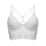 Damen Bra Sexy Spitzen BH Push Up Bralette Bustier Korsett BH ohne Bügel Comfort Bra Gepolstert Triangle-BH Spitze Dessous Sport Bra Crop Top Yoga elastischen Trägern Schlafen Gepolstert C