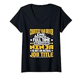 Damen Funny Courtesy Van Driver Job Title T-Shirt mit V