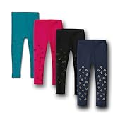 buschatzz Kids - Kinderleggings - Thermoleggings gefüttert - Moderne, warme Mädchen und Jungen Winterleggings - in vielen Größen und Farben (Blau/Muster, 110/116)