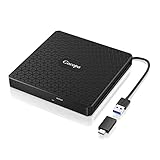 Cocopa Externes CD DVD Laufwerk, USB 3.0 Portable CD Brenner und-Lesegerät Plug&Play Slim Superdrive CD/DVD Player für Laptop,Desktop,Mac,MacBook,MacOS, Windows 10/8/7/X