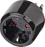 Brennenstuhl Reisestecker/Reiseadapter (Reise-Steckdosenadapter für: Italien Steckdose und Euro Stecker) schw