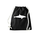 Turnbeutel Tiermotive Tierbilder Zoo Natur Fisch fish Delphin Gymsack Kultsack schw