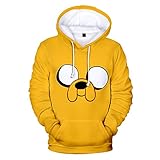 YTQQ-Adventure Time-3D Print Jacket Men Hip Hop Hoodies,Long Sleeves Casual Anime Boys/Girls Sweatshirt,Kangaroo Pocket Hoodie-XXXL