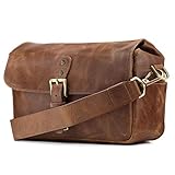 MegaGear MG1332 Torres Kameratasche - Kuriertasche aus echtem Leder für Spiegellose, Sofortbild- und DSLR Kameras - B