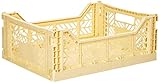 Hay Colour Crate M, Transportbox, gelb, Höhe: 14,5 cm, Tiefe: 30 cm, Länge: 40 cm, 507673