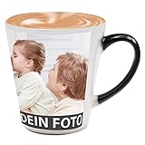MEGAUK Zaubertasse mit Text Foto Bedrucken Lassen - Farbwechsel Personalisierte Foto Tasse - Kaffeebecher Selbst Individuell Gestalten - Magic Custom Coffee Mug Cup (Schwarz)
