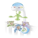 Fisher-Price CDN41 - 3-in-1 Traumbärchen Mobile Nachtlicht mit beruhigender Musik und White Noise mit Sternenlichtern Babyerstausstattung, ab 0 M