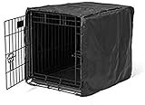 YUIOLIL Hunde-Metall-Kisten-Abdeckung Haustierkäfig-Abdeckung Patio-Hundekäfig-Abdeckung Universal Fit für 22-48 Zoll Mittlere Hundebox UV-wasserdichte Haustier-Katzenabdeckung Schwarz (30 Zoll)