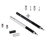 Yizhet 2 Stück 3 in1 Eingabestifte Touchpen Stylus Touchscreen Stift mit Mikrofaserspitze, Präzisions-Disc und Kugelschreib