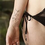 1 x Weltkarte Tattoo in schwarz - Temporary Haut Tattoo (1)