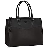 David Jones - Damen Große Handtasche - Frauen Henkeltasche PU Leder - Tote Shopper Bag Elegante - Schultertasche Umhängetasche Viele Fächer Taschen Arbeit City - Mode Stilvoll Klassisch - Schw