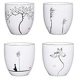 ACYOUNG Tee Tasse, Handgemachte Chinesische Keramik Kung Fu Teetassen von 4, Geschenke, 150