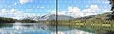 M-tec technology Panorama Zaunposter XL mit Fertigmotiv Bergsee | 8 Streifen | inkl. 16 Klemmschienen in transparent | Sie kaufen direkt beim H