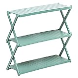 CHYY Schuhregal Grünes Faltbares Schuhregal für die Ecke, Hausgarage Büroeingang Tragbares Bambus-Schuhregal, Stabiler Freistehender Schuhorganizer (Size : 50cm x 25cm x 46cm)