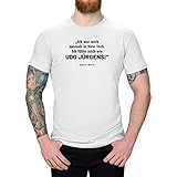 T-Shirt UDO Jürgens - Jana aus Kassel UDO Jürgens New York 13 Farben XS-5XL lustige Sprueche Witz Fun Satire Rede Zitat Jana aus Kassel, Farbe:Weiss - Logo schwarz, Größe:S