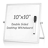 S SIENOC 10'x10' Trockenlöschen Whiteboard Weiße Kleines Tafel Desktop Mini Staffelei umschaltbarer Notizblock für Büro 25x25