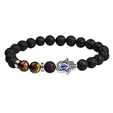 Milakoo Tigerauge Lavastein Armband für Männer und Frauen Evil Eye Armband für Ö