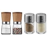 WMF Ceramill Nature Salz und Pfeffer Mühle Set 2-teilig, unbefüllt, für Salz, Pfeffer, Chilli, Salzmühle & Bel Gusto Salz und Pfeffer Streuer Set 2-teilig, Streuer klein, S