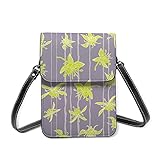 Damen Crossbody Tasche Handy Geldbörse Portemonnaie Portemonnaie Cacao Baum Blume Silhouetten Hand PU Leder Handtasche mit Kartenhalter, Kakaobaum-Blumensilhouetten Hand, Einheitsgröß