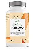 naturally Curcuma Kapseln Mit Schwarzem Pfeffer - Kurkuma und Piperin Hochdosiert: Curcumin Gehalt Einer Kapsel Entspricht Ca. 12,5g Frischem Curcuma - 90 Kapseln - 9 M