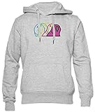 BIOCLOD Party Papagei Männer Frauen Unisex Kapuzenpullover Grau Men Women Hoodie Grey XL