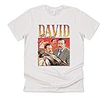 Sanfran Clothing David Brent T-Shirt mit Aufschrift 'Top The Office' Ricky Gervais Stephen Merchant UK TV Show Gareth Tim Gr. L, weiß