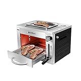 Camplux SG102 Tragbar Oberhitze Gasgrill 3,2kW, Hochleistungs Steakgrill aus Edelstahl, 880°C Hochtemperaturgrill mit 5 Hö