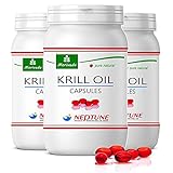 MoriVeda® Neptune Krillöl 270 Kapseln mit hochwertigem Omega 3 Öl, Astaxanthin, Antioxidantien & Vitamin E I Zertifiziert durch USDA, ISO, MSC & FOS I 3x 90 S