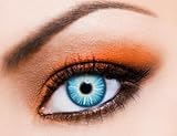 Eye-Effect-Farbige Kontaktlinsen blau Sky als Jahreslinsen ohne Stärke! Karneval/Halloween Kontaktlinsen+Linsenb