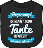 Shirtracer Statement Sprüche Baby - Ich habe eine verrückte Tante Blau - Unisize - Schwarz - babygeschenke zur geburt junge - BZ12 - Baby Lätzchen Baumw