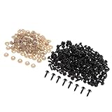 Sharplace 200 Stück 8 Mm Schwarze Kunststoff Sicherheitsaugen mit Unterlegscheiben für Die Handarbeit, B