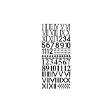 Rayher 30093576 Klebeschrift Uhrenziffern römisch, schwarz, Ziffern/ Zahlen ca. 1,8cm hoch, selbstklebend, Uhren Making