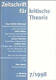 Zeitschrift für kritische Theorie / Zeitschrift für kritische Theorie, Heft 7: 4. Jahrgang (1998)