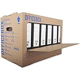 KK Verpackungen® Ordnerkarton Officebox | 15 Stück, Stabile Archivbox mit Sichtfenster für bis zu 6 Ordner | Stapelbare Archivkartons mit Ankreuz- & Beschriftungsfeldern in B