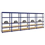 Mega Deal 5X Schwerlastregal Tiger Blau 180x90x45 cm mit Fachlast 265kg von Proregal Garagenregal Kellerregal Werkstattregal Lagerregal Steckreg