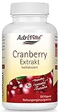 AdriVital Cranberry Kapseln hochdosiert, aus Extrakt 25:1 entspricht 10.000 mg reine Frucht pro Kapsel, vegan, glutenfrei, lactosefrei, 120 Kap