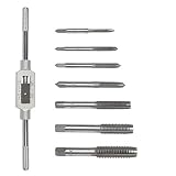 WOWOSS 8 Stück Gewindebohrer Handgewindebohrer Satz Hand Gewindeschneider Set für Außengewinde (M3/4/5/6/8/10/12), Schraubenschlüssel Gewindebohrer Set mit verstellbaren Tap Wrench in Kunststoffbox
