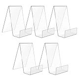 SWAWIS 5 Stück Acryl Buchstütze Buchständer Acrylaufsteller Warenträger Warenstütze Schrägsteller Prospekthalter Prospektständer Buchaufsteller Transparent Tischaufsteller 10,5 x 9 x 7,5CM