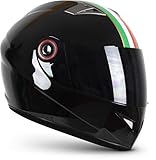 SOXON® ST-666 „Imola Black“ · Integral-Helm · Full-Face Motorrad-Helm Roller-Helm Scooter-Helm Cruiser Sturz-Helm StreetFighter-Helm · ECE 22.05 Visier Schnellverschluss Tasche S (55-56cm)