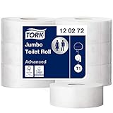 Tork 120272 Jumbo Toilettenpapier in Advanced Qualität für Tork T1 Jumbo Toilettenpapiersysteme / 2-lagiges WC-Papier angenehm weich und reißfest, 6er Pack (6 x 1800 Blatt)