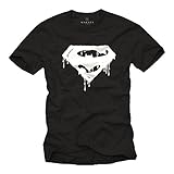 Superbat - Superman und Batman T-Shirt für Männer schwarz Größe XXXXL